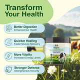 THE MONK Whole Colostrum Powder side view showing nutritional information