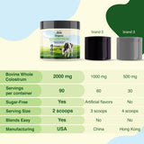THE MONK Whole Colostrum Powder with organic pasture background