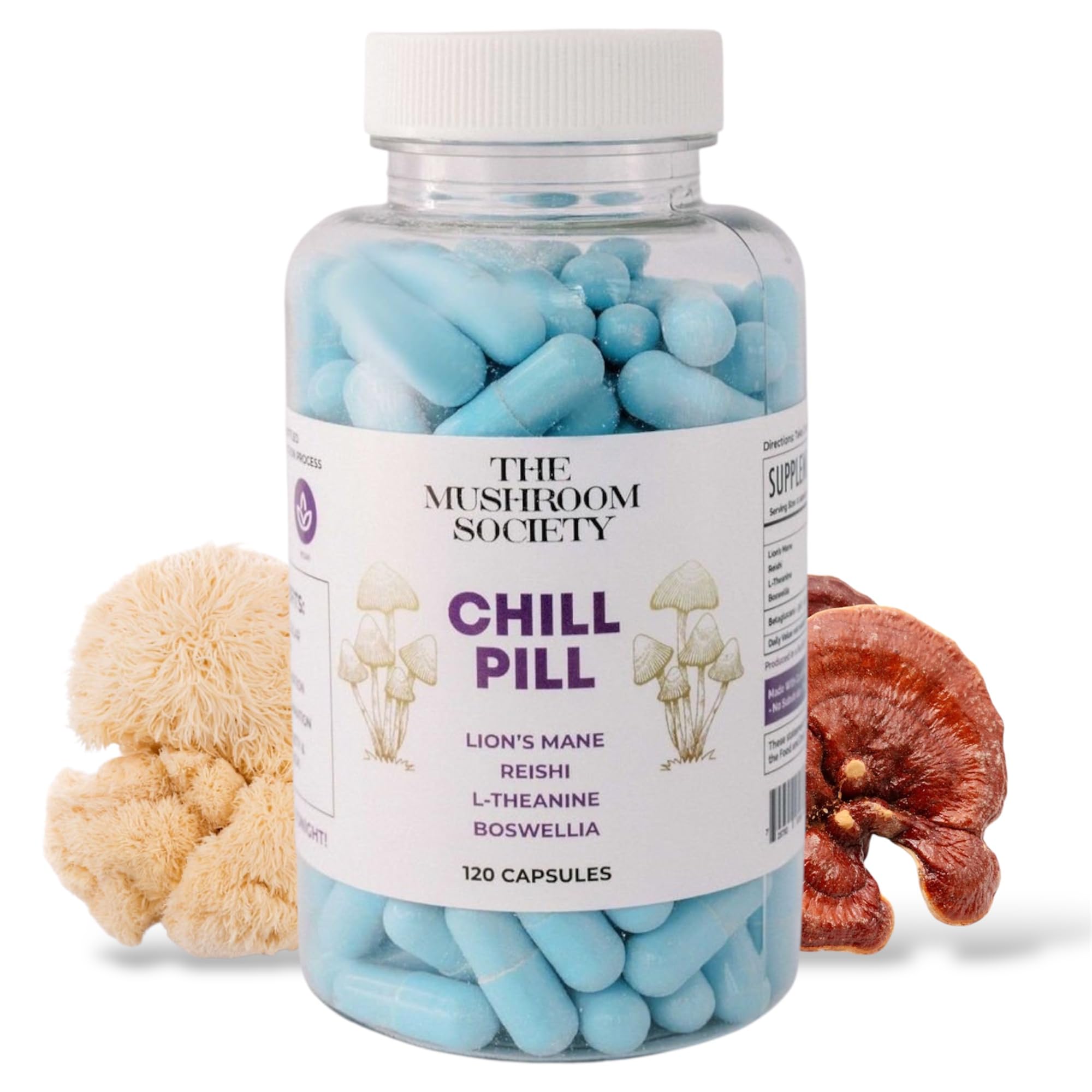 The Mushroom Society Herbal Supplement Capsules front view