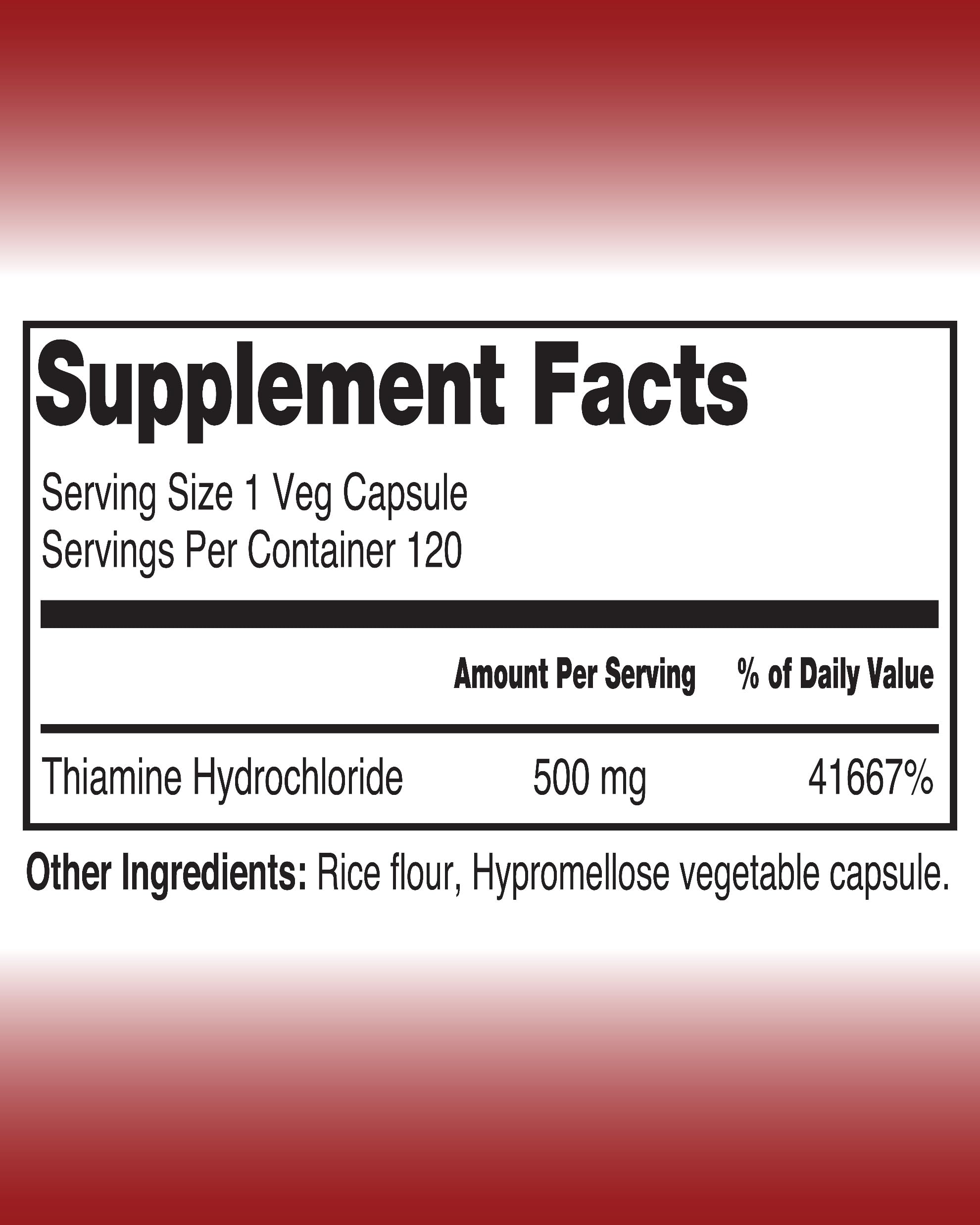 The One Pill B1 Thiamine capsules side view with packaging