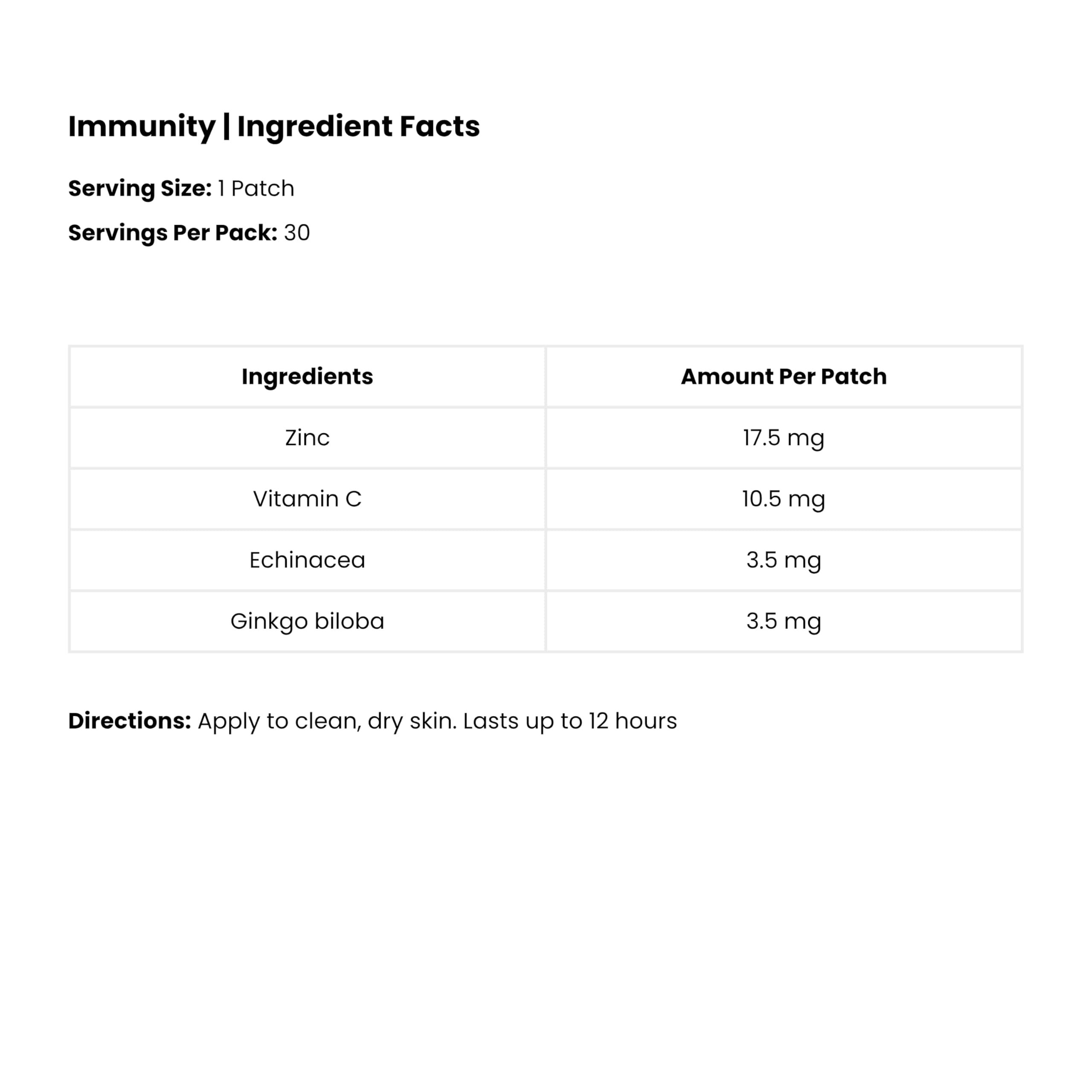 The Patch Remedy Echinacea Herbal Supplement packaging dimensions