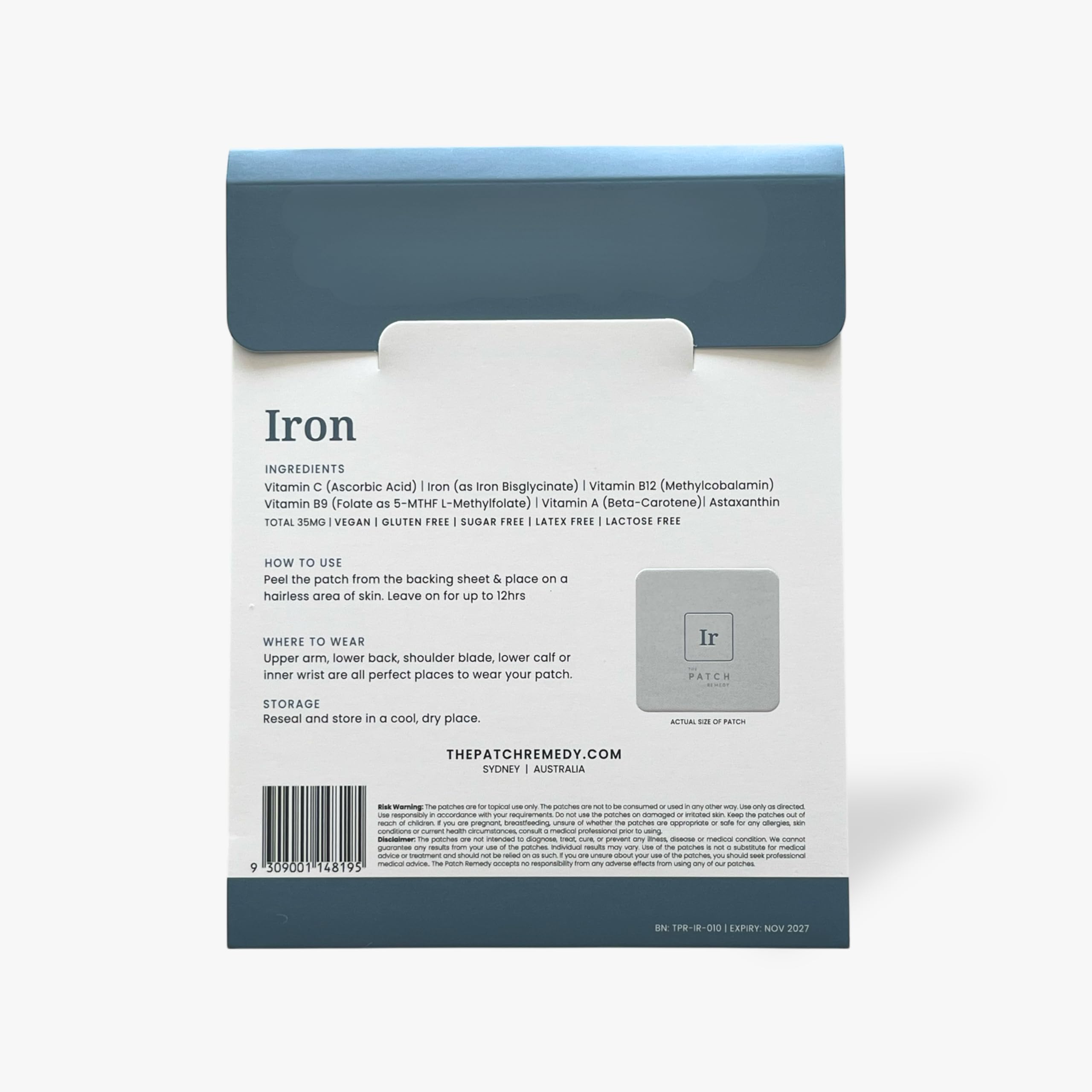 The Patch Remedy Iron Supplement Patch travel-friendly size