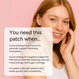 The Patch Remedy Pre-Menstrual Patches displayed with natural ingredients