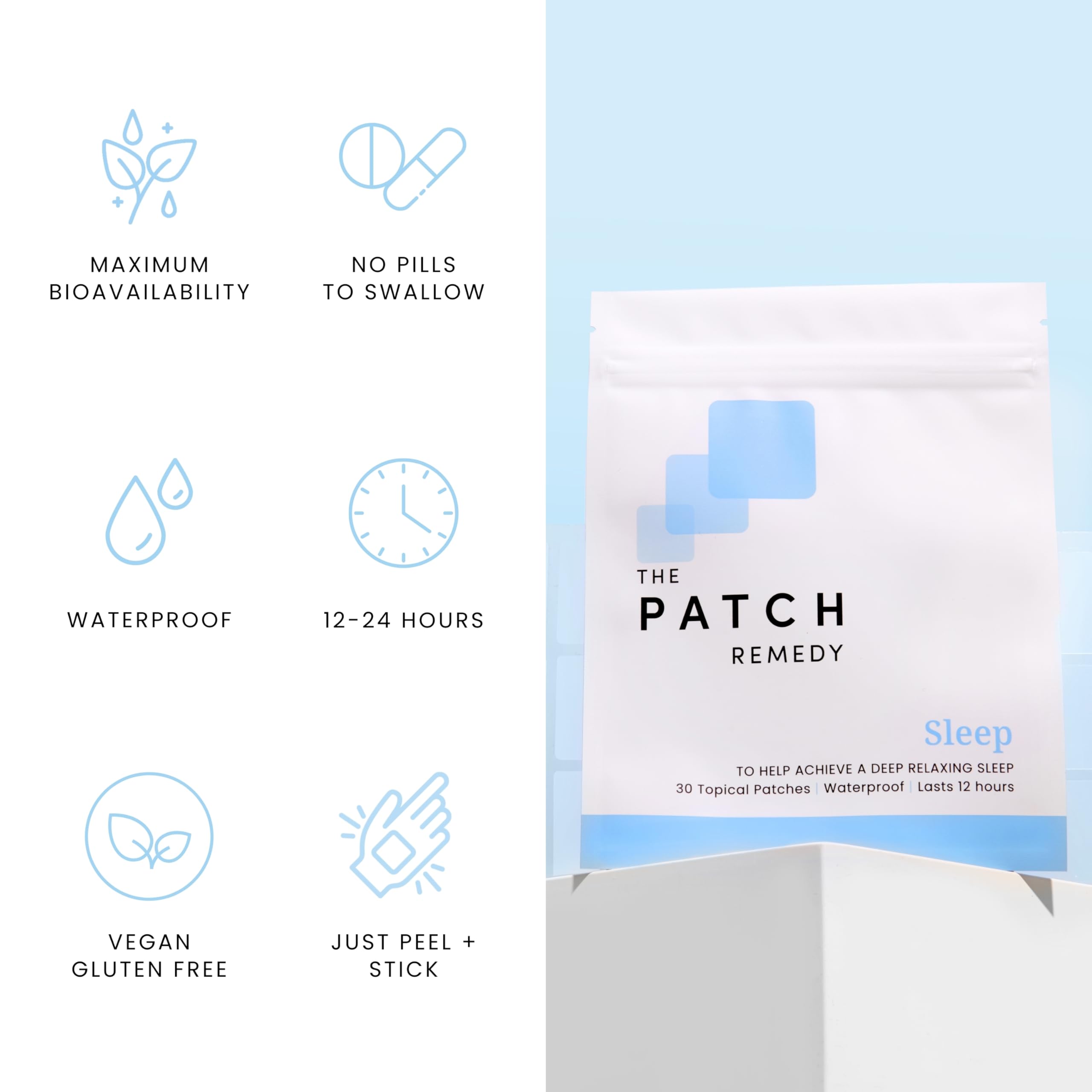 The Patch Remedy Sleep Patch lifestyle scene on bedside table