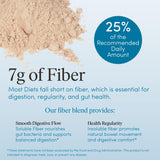 The 'Pause Life Fiber GDX unflavored powder mixed in a smoothie