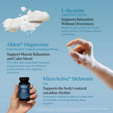 The 'Pause Life Sleep supplement bottle with a measuring spoon