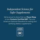 The 'Pause Life Sleep supplement bottle with ingredients listed