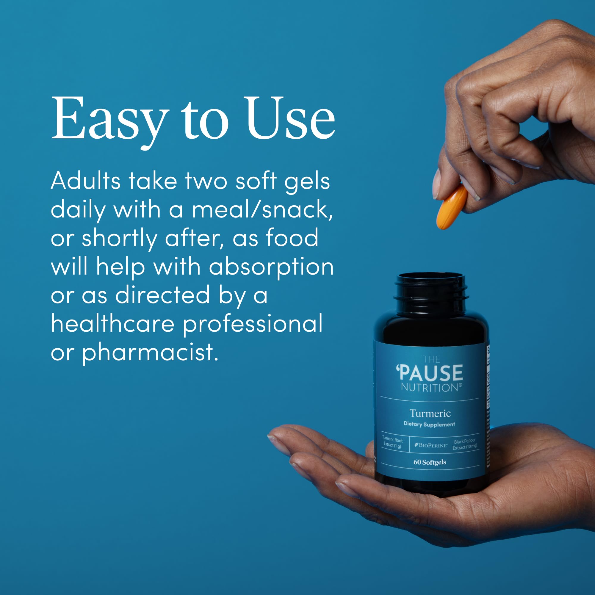 The 'Pause Life Turmeric Softgels with rice bran oil