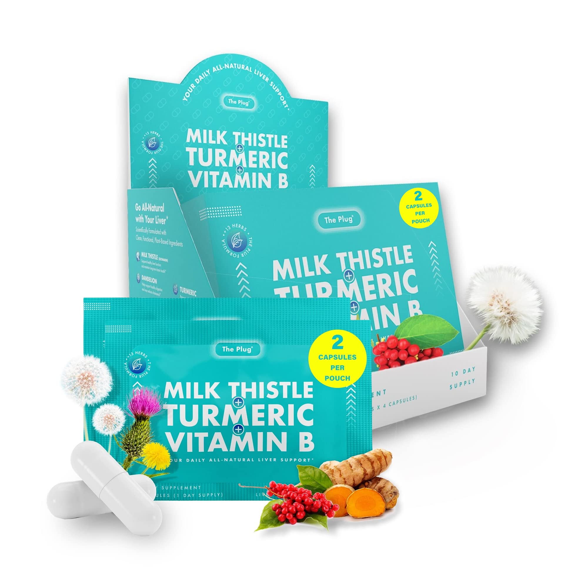 The Plug Milk Thistle Daily Support Capsules front view