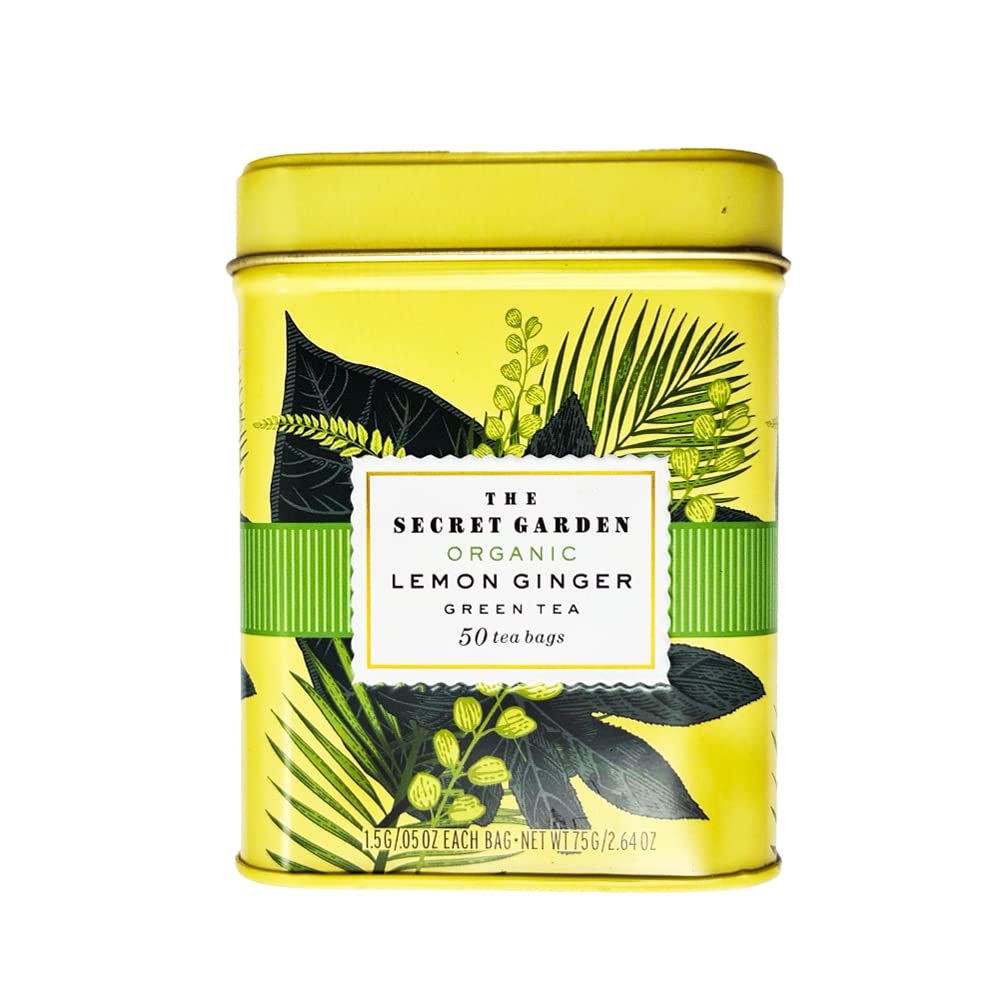 THE SECRET GARDEN Lemon Ginger Green Tea tin front view