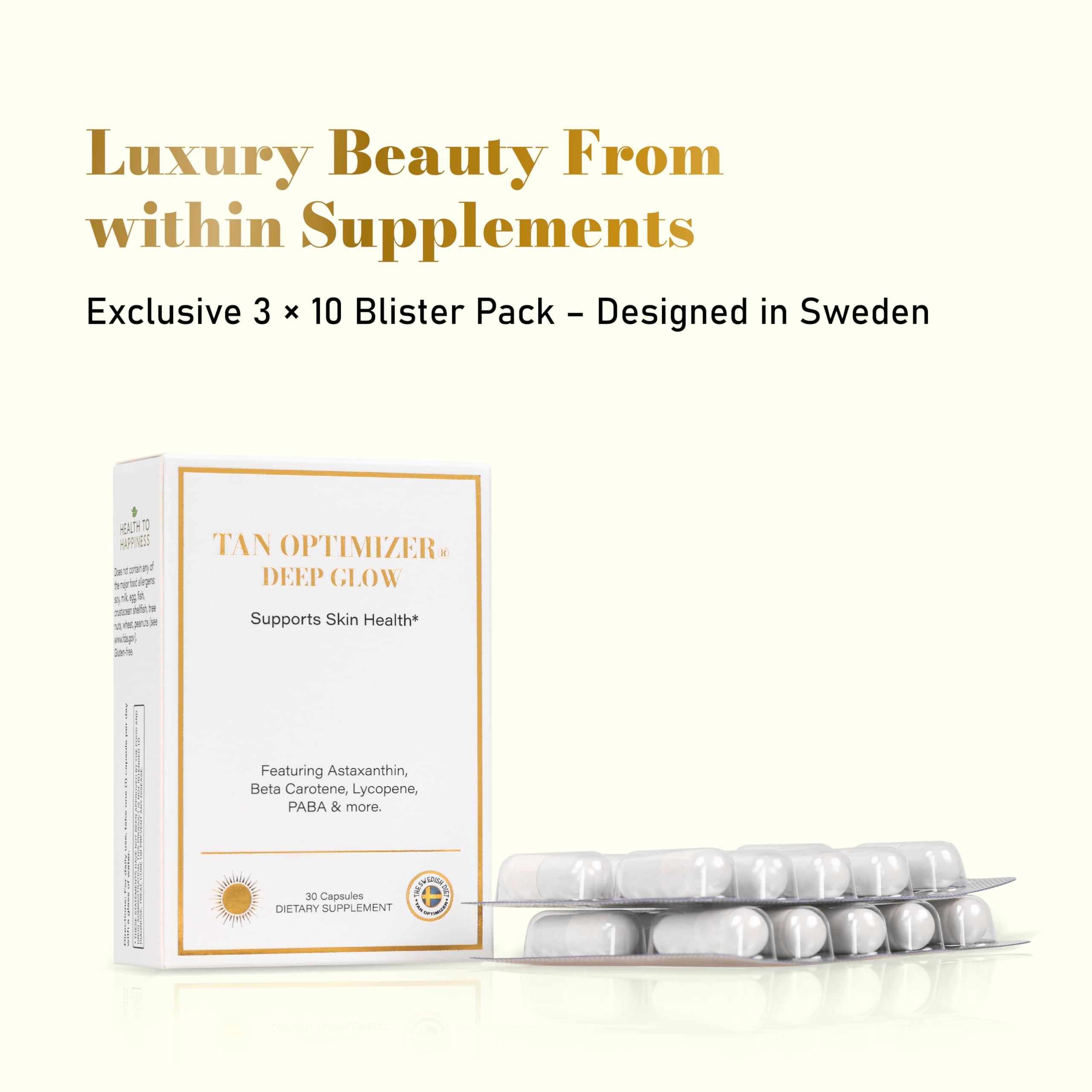 The Swedish Diet Astaxanthin capsules with a glass of water