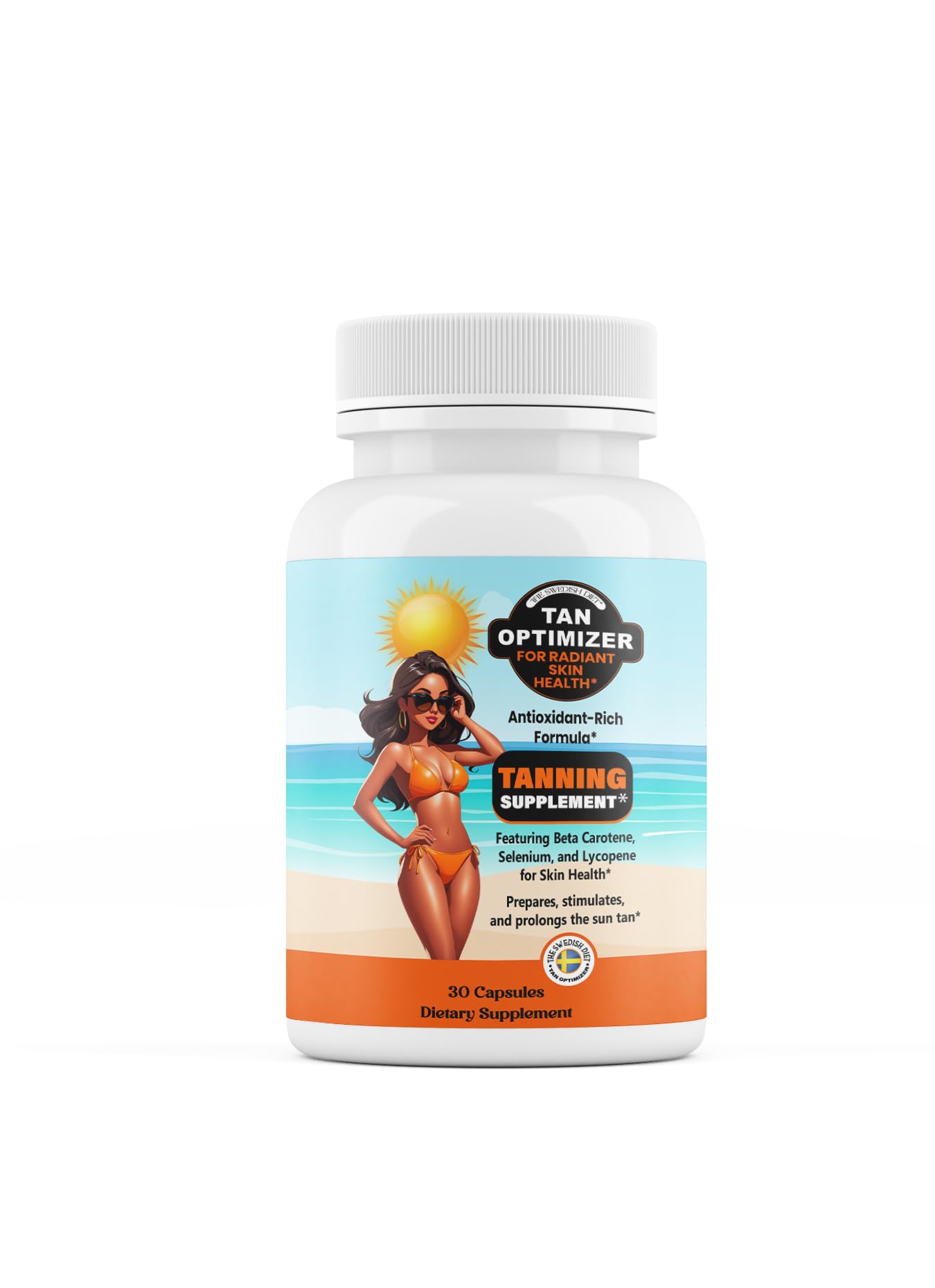 The Swedish Diet Tan Optimizer 30 Capsules bottle with label