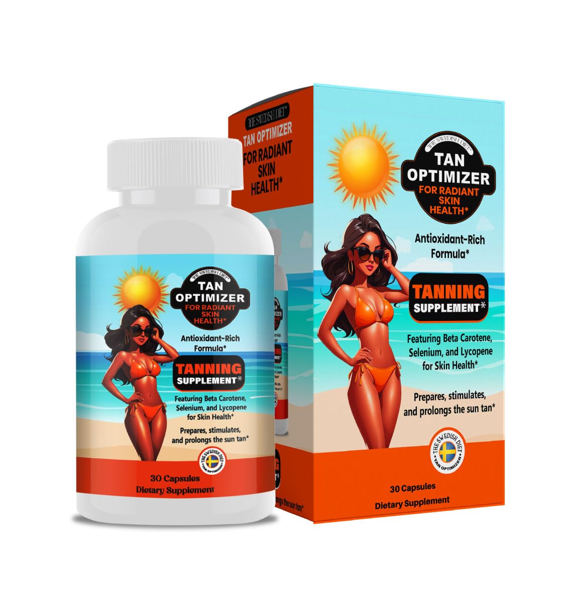 The Swedish Diet Tan Optimizer 30 Capsules front view