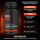 The Vedic Medic Ashwagandha capsules side view showing packaging
