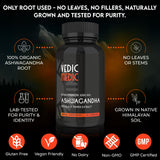 The Vedic Medic Ashwagandha capsules with a measuring spoon