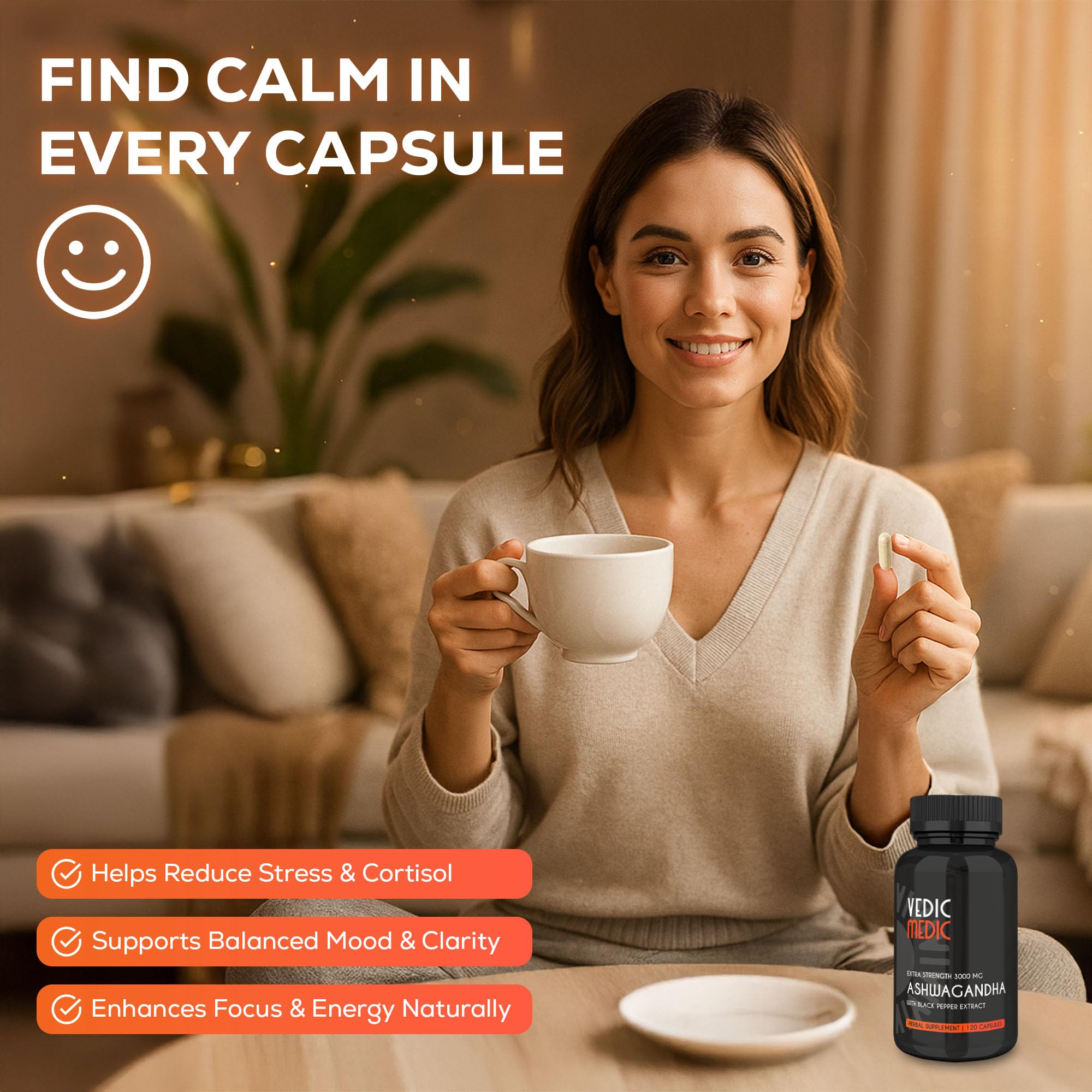 The Vedic Medic Ashwagandha capsules with Black Pepper extract