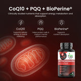 The Veggie Doctor Mitochondria Support capsules on a wooden table