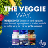 The Veggie Doctor Vegan Omega-3 Algal Oil Capsules with other supplements