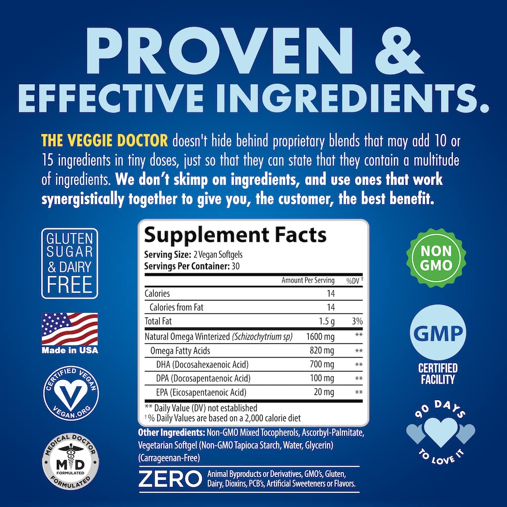 The Veggie Doctor Vegan Prenatal DHA & EPA Softgels packaging