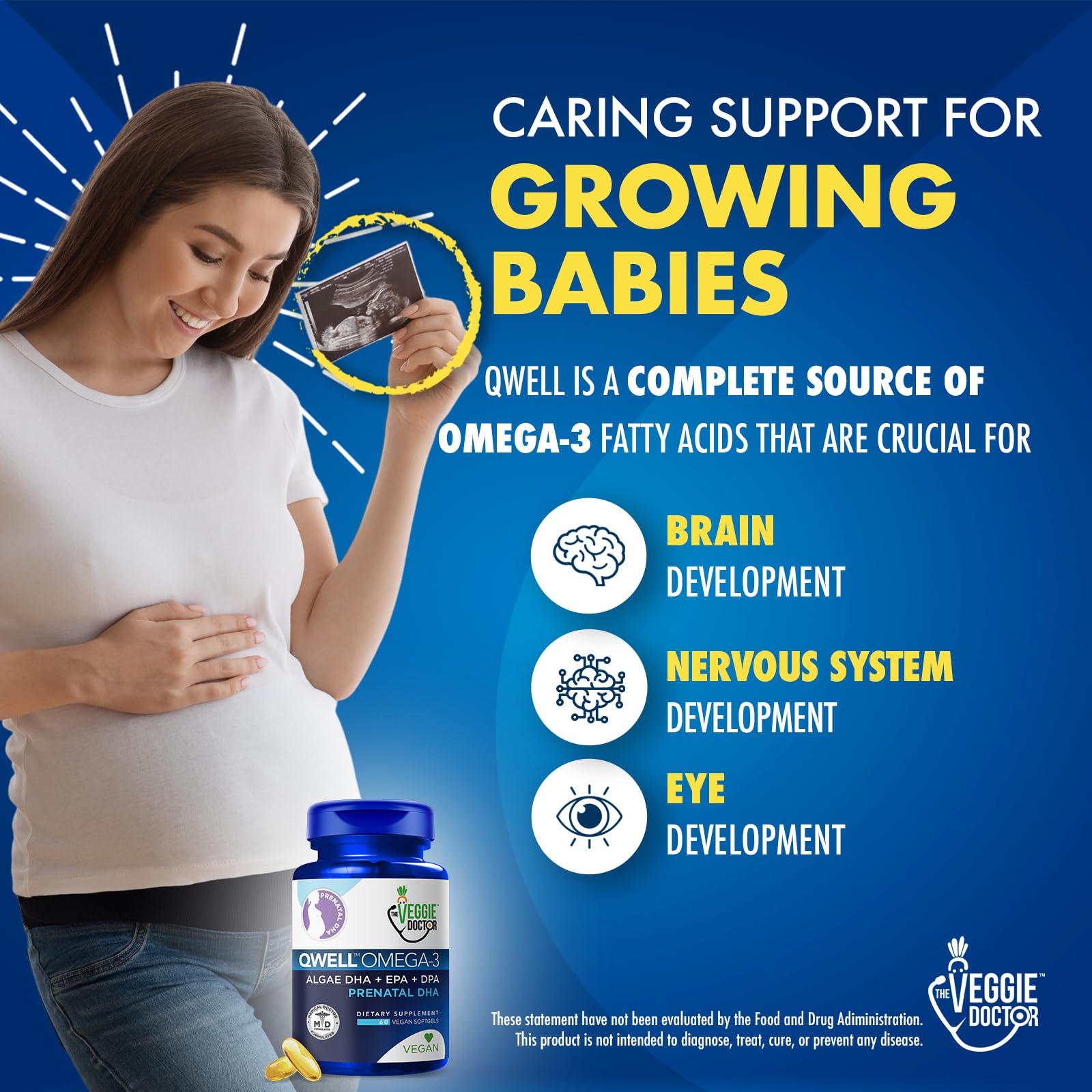 The Veggie Doctor Vegan Prenatal DHA & EPA Softgels side view