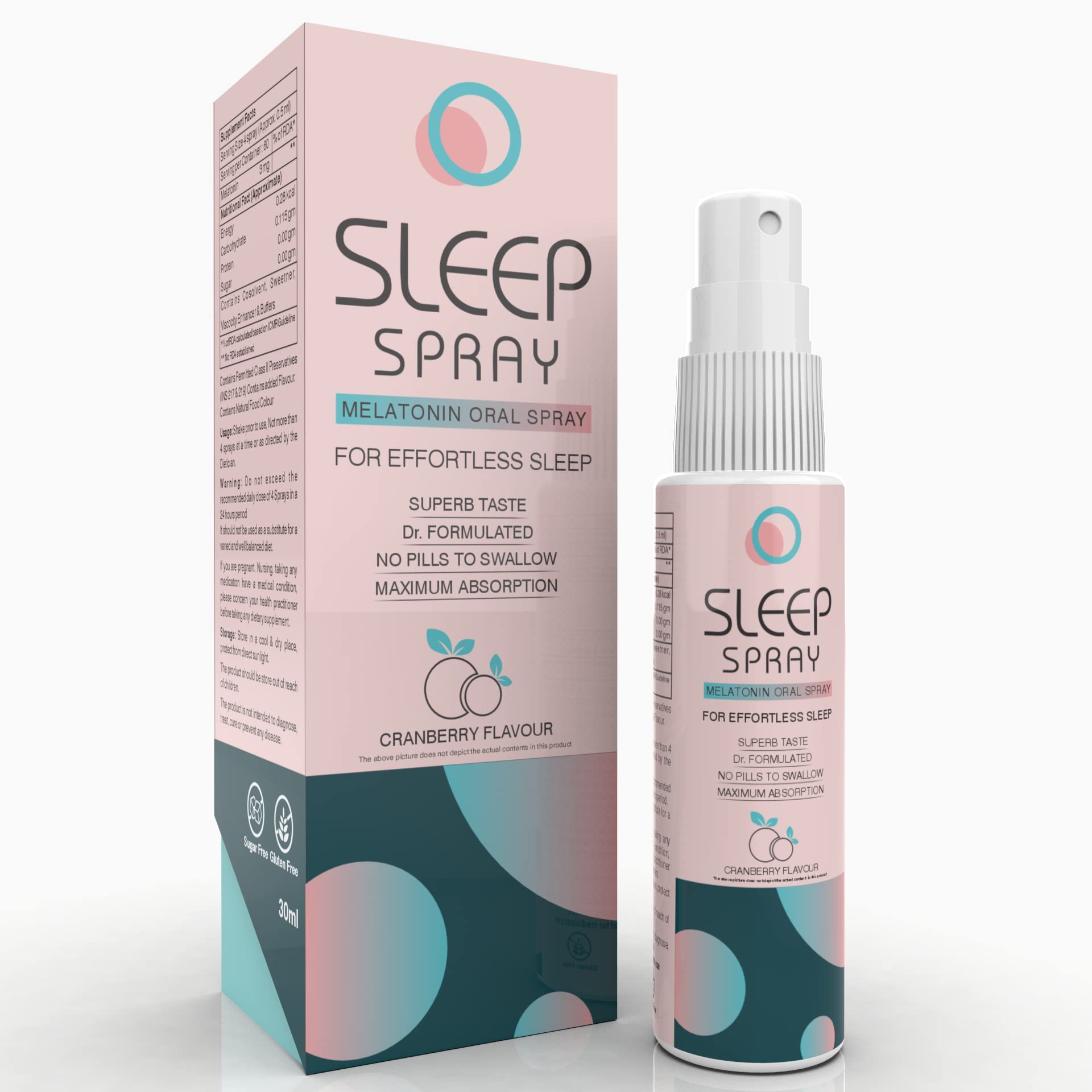 The Vitamin Factory Oral Sleep Spray 30ml cranberry flavour front view