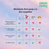 The Vitamin Factory Oral Sleep Spray 30ml cranberry flavour on bedside table