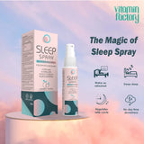 The Vitamin Factory Oral Sleep Spray 30ml cranberry flavour side view