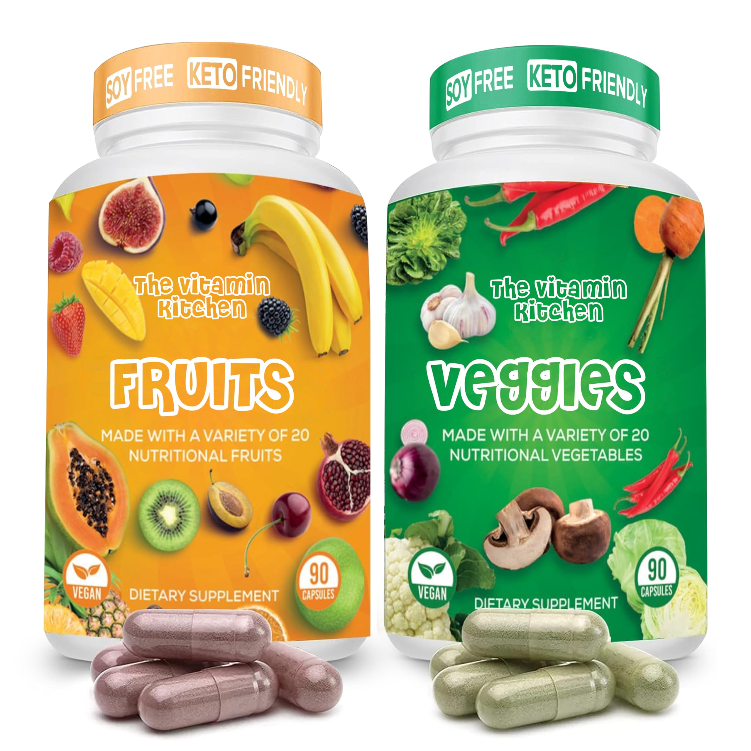 The Vitamin Kitchen Fruit and Veggie Supplement 180 Capsules front view