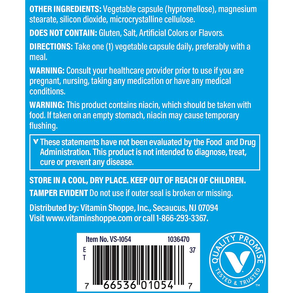 The Vitamin Shoppe B-Complex Supplement nutritional information