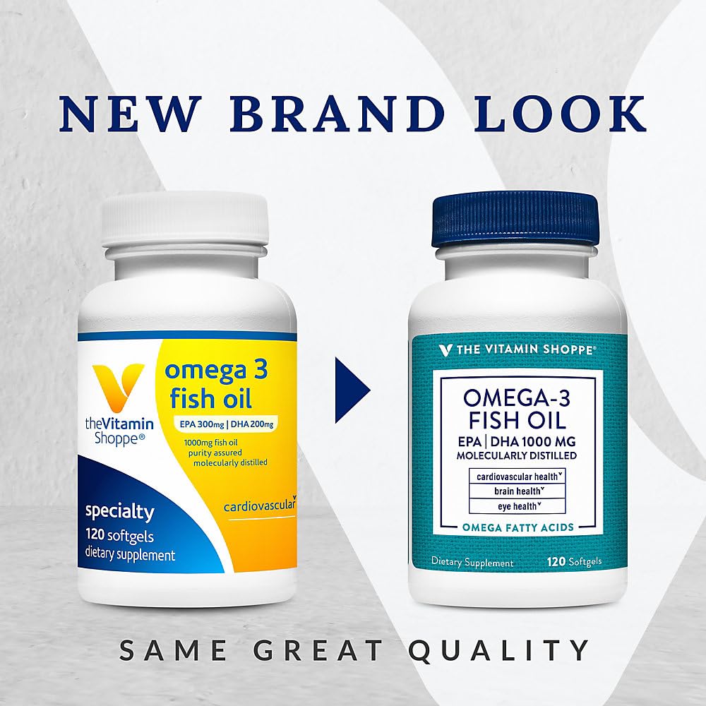 The Vitamin Shoppe Fish Oil Softgels side view showing softgel size