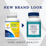 The Vitamin Shoppe Fish Oil Softgels side view showing softgel size