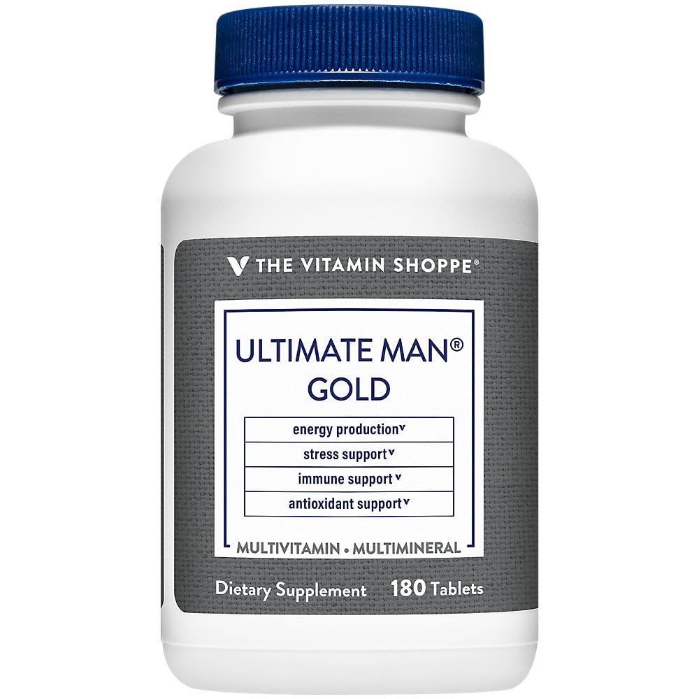The Vitamin Shoppe Men's Multivitamin 180 Tablets nutritional information