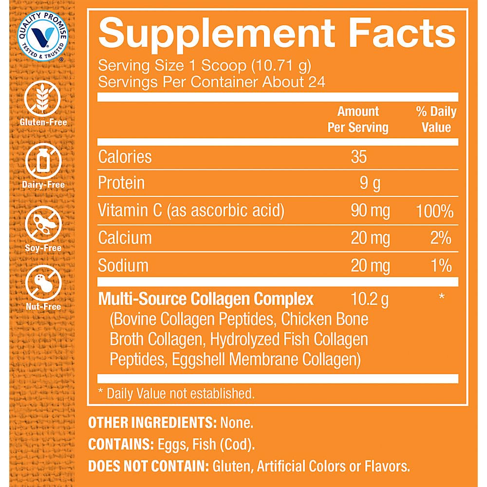 The Vitamin Shoppe Multi-Source Collagen Powder 340g packaging