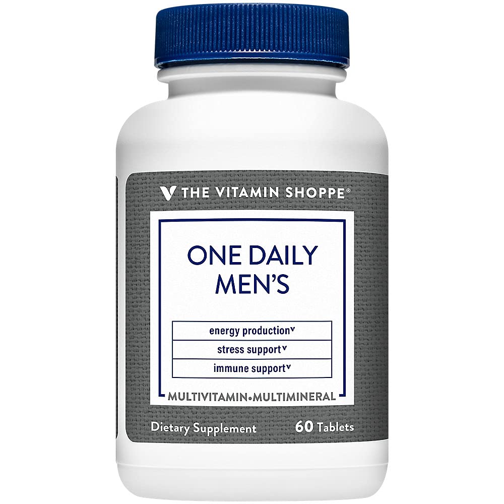The Vitamin Shoppe Multivitamins 20mg Zinc Capsules on a wooden table
