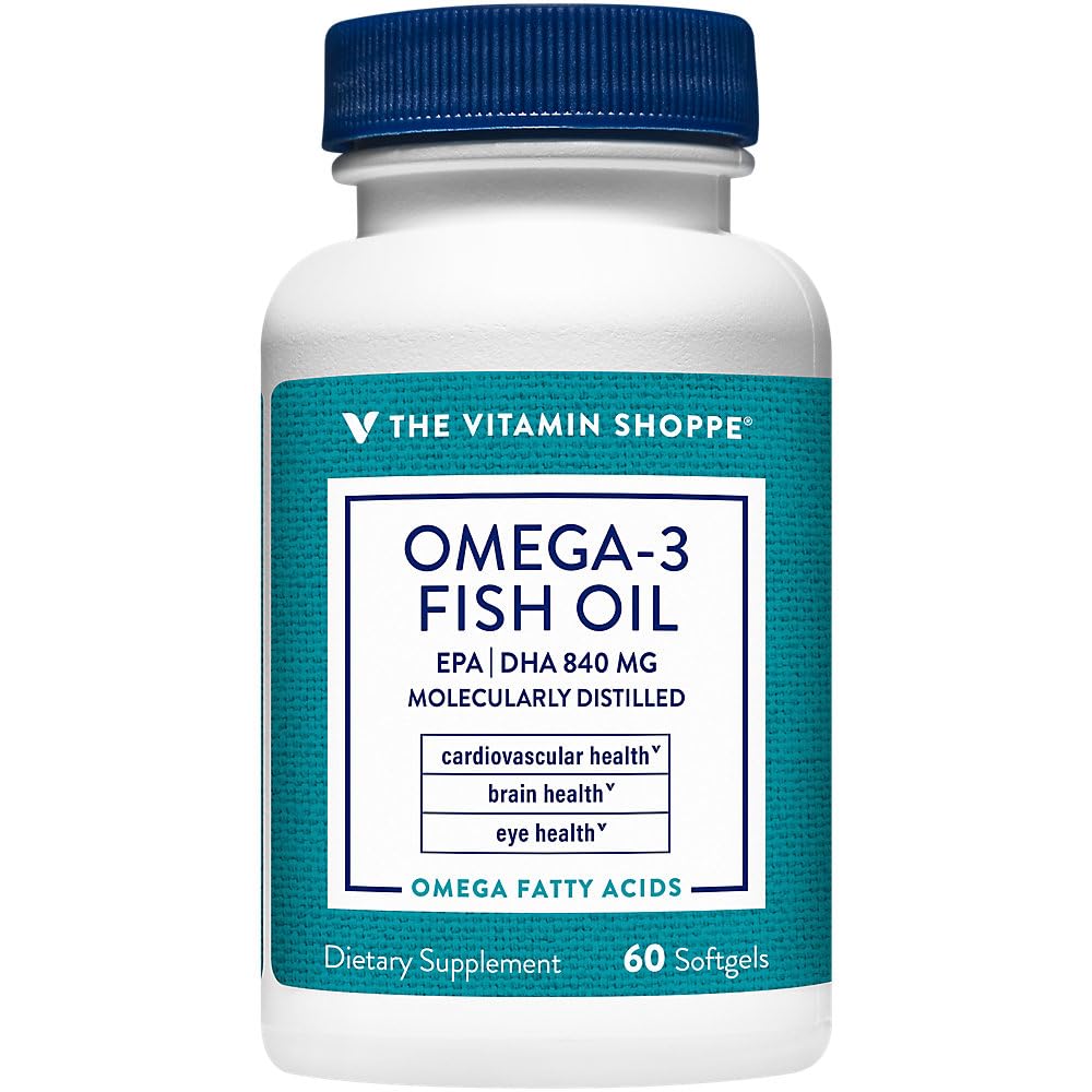 The Vitamin Shoppe Omega-3 Fish Oil Softgels 1100mg front view