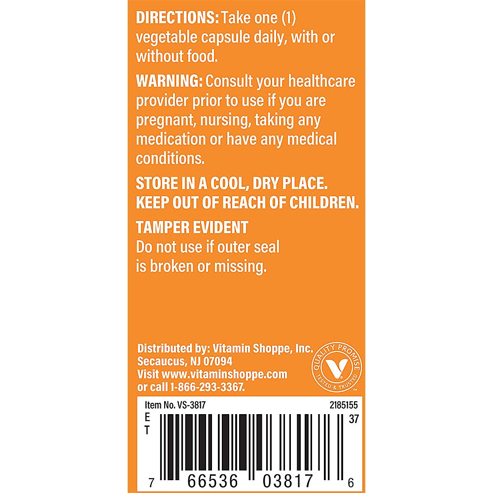 The Vitamin Shoppe Probiotic Capsules showing capsule size