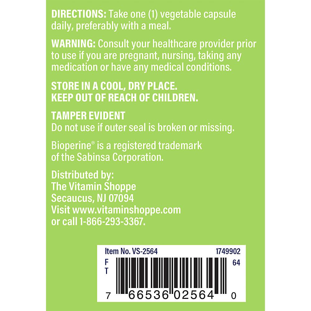 The Vitamin Shoppe Turmeric Supplement 900mg capsules close-up