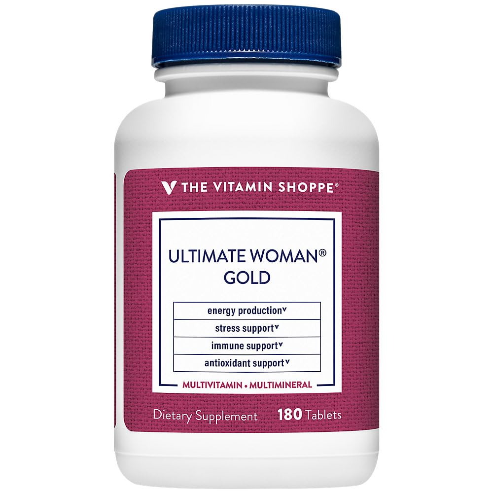 The Vitamin Shoppe Ultimate Woman’s Gold Multivitamin bottle front view