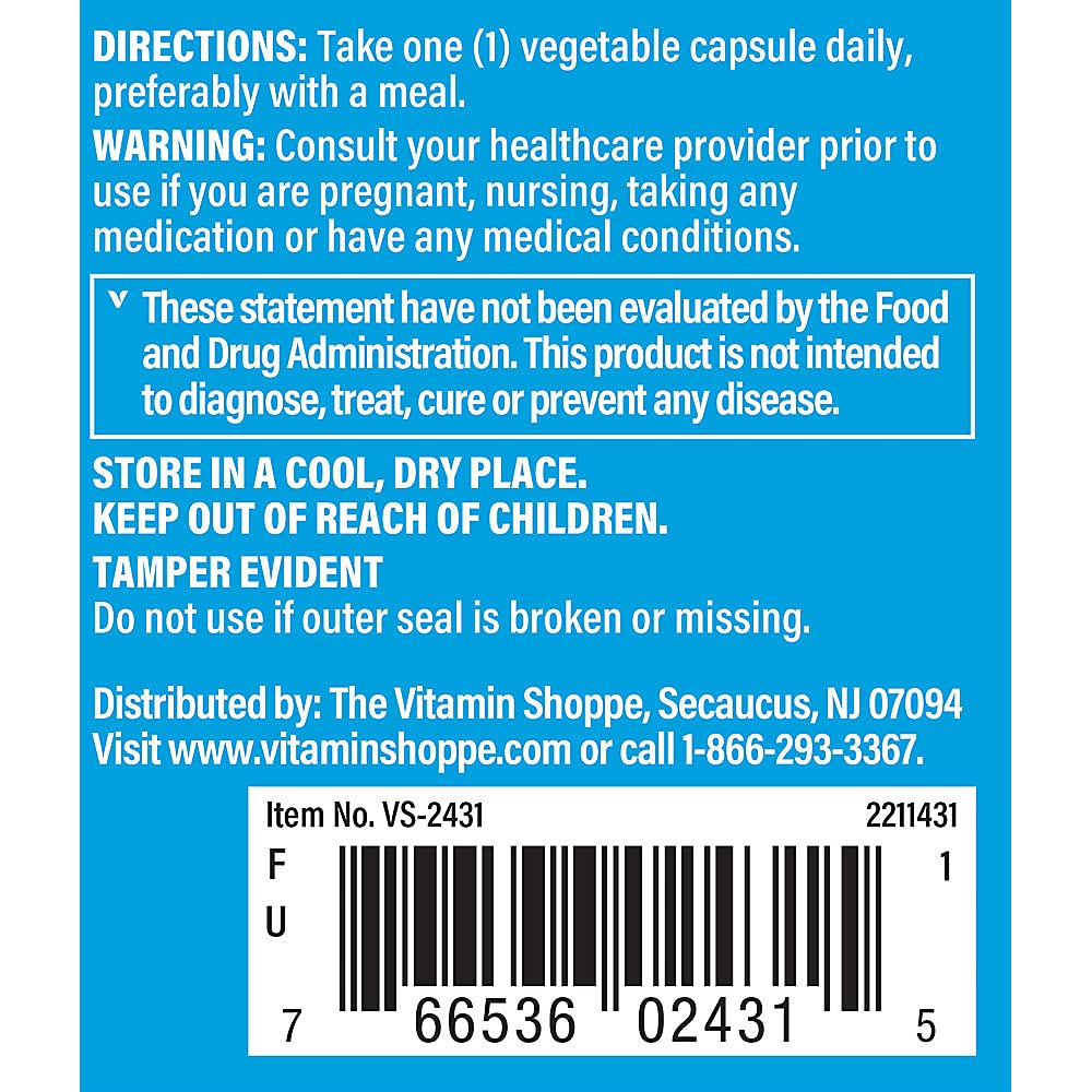 The Vitamin Shoppe Zinc & Copper 100 vegetarian capsules bottle with label