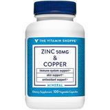The Vitamin Shoppe Zinc & Copper 100 vegetarian capsules front view