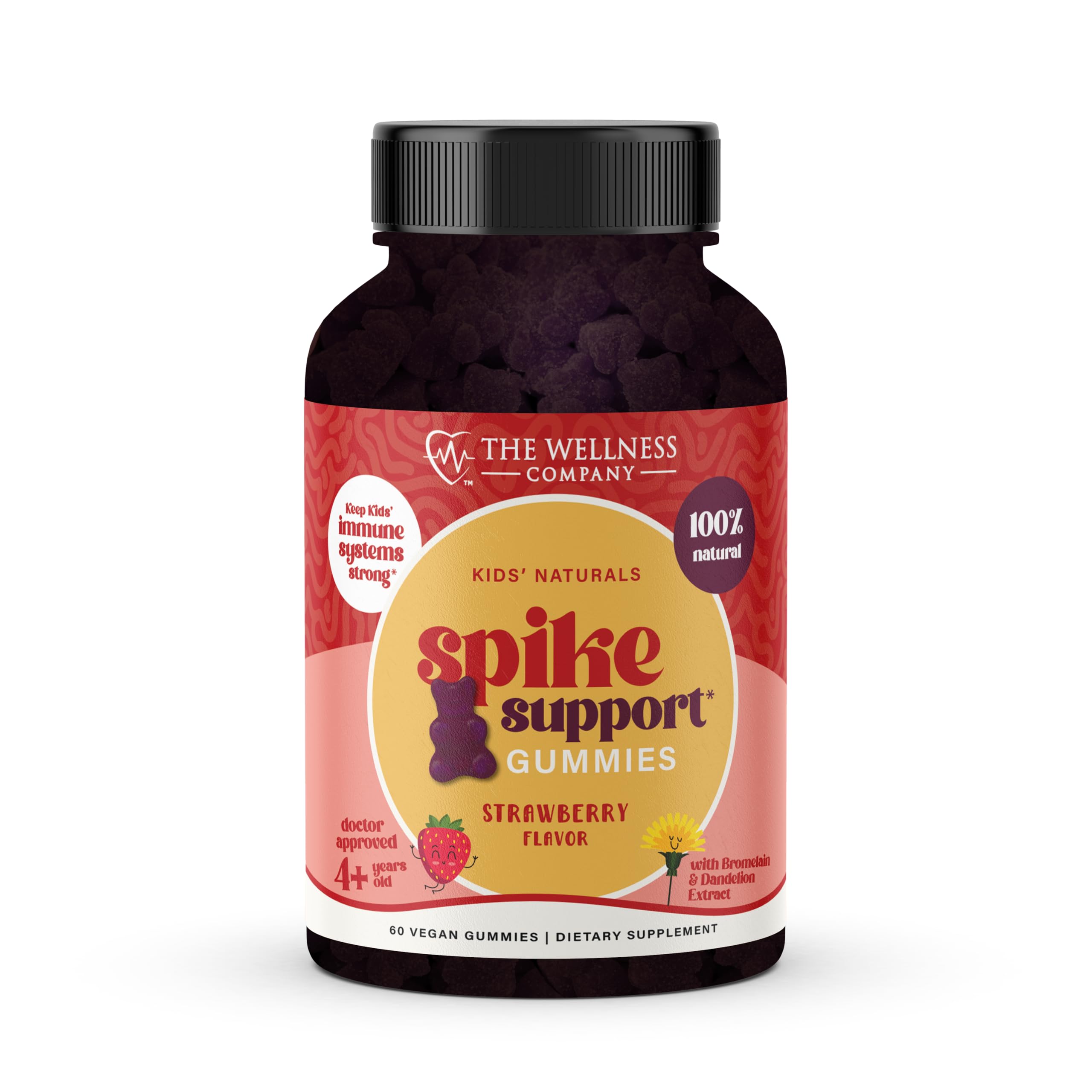 The Wellness Company Kids Spike Support Gummies front view with packaging