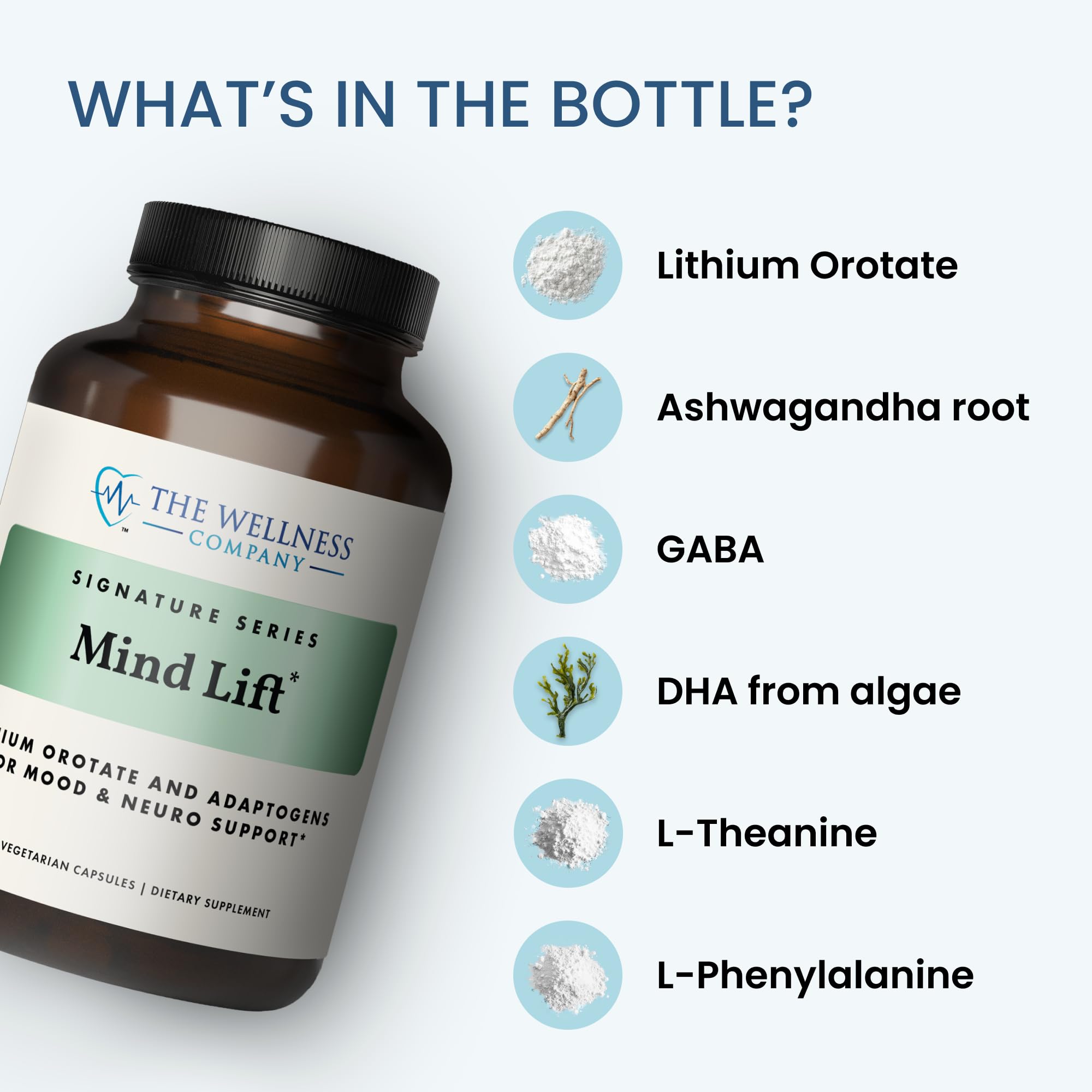 The Wellness Company Mind Lift back view of bottle