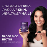 The Wellness Project Biotin Gummies mixed berry flavour close-up