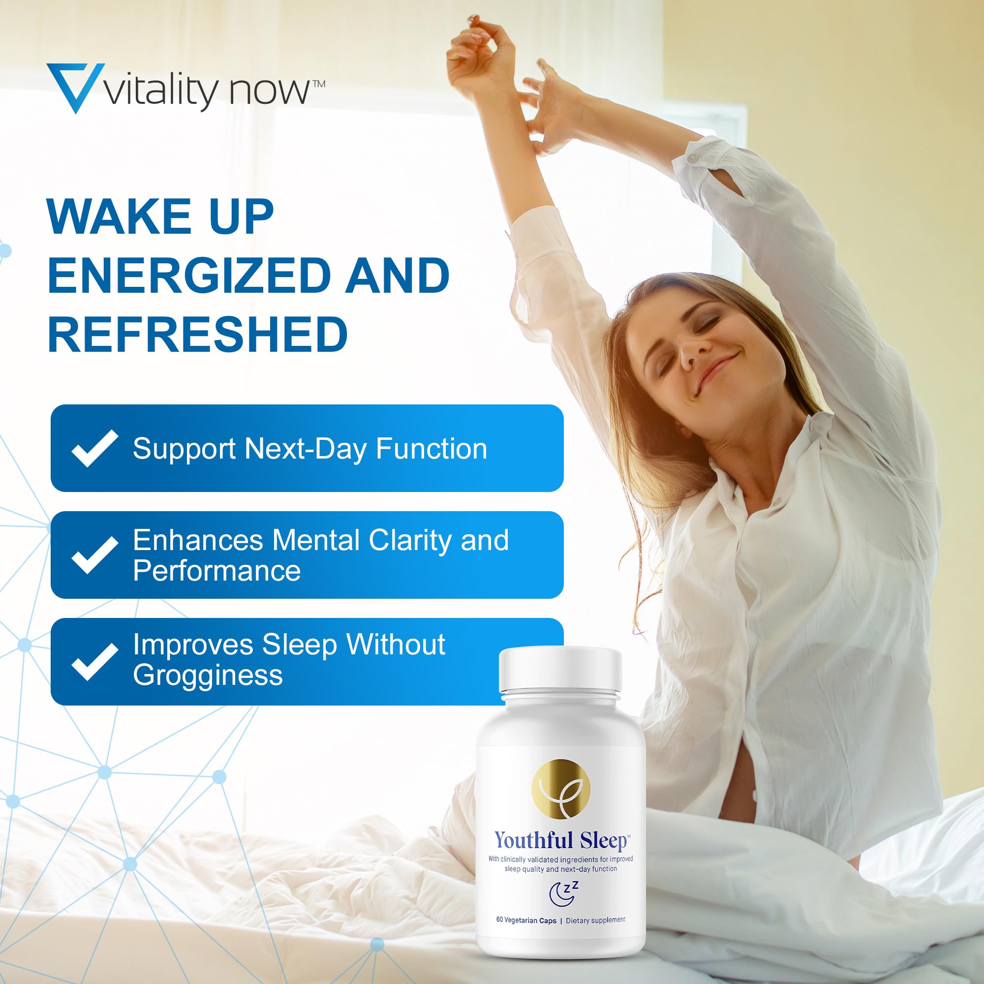 The Youthful Company Youthful Sleep Supplement bottle with a white background