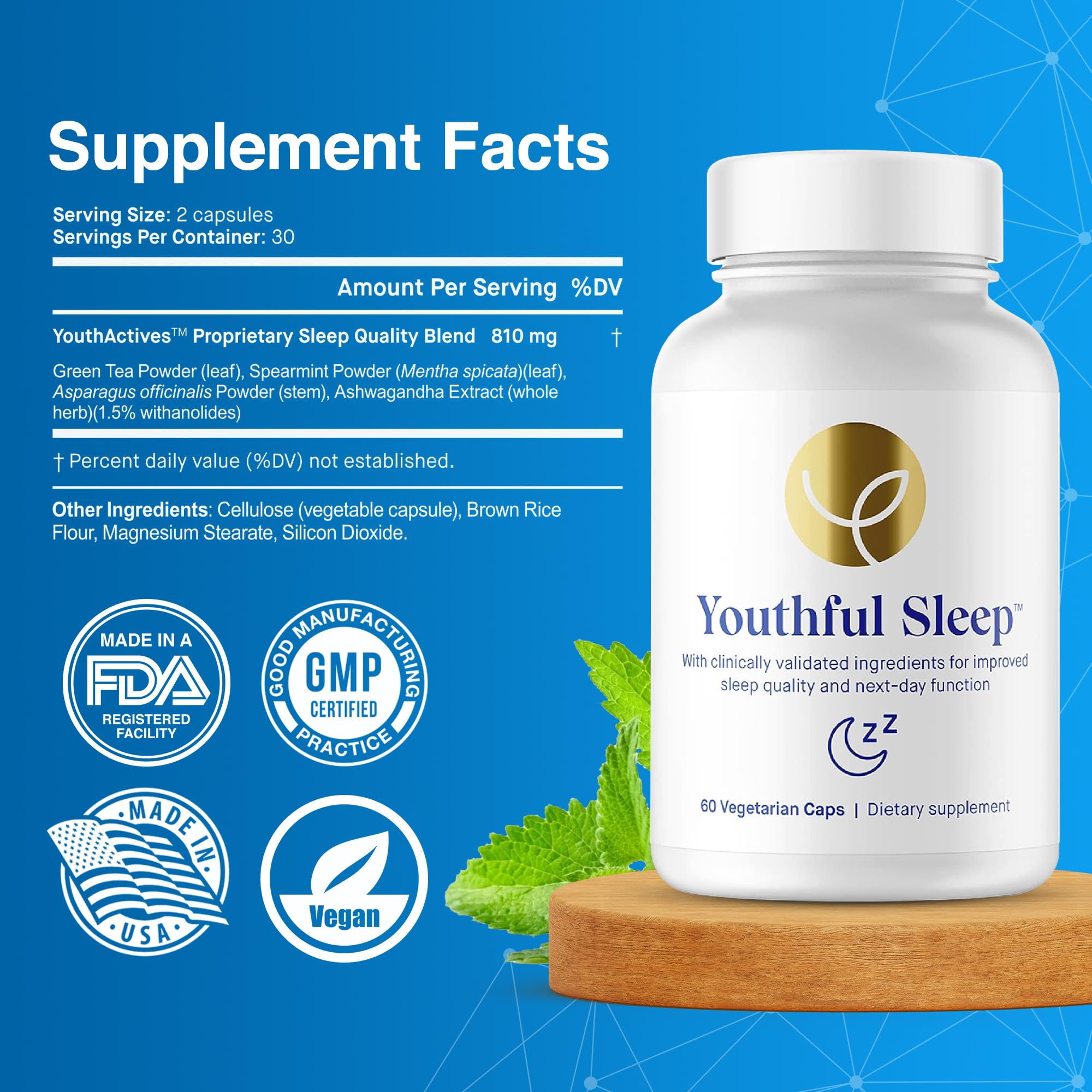 The Youthful Company Youthful Sleep Supplement capsule close-up
