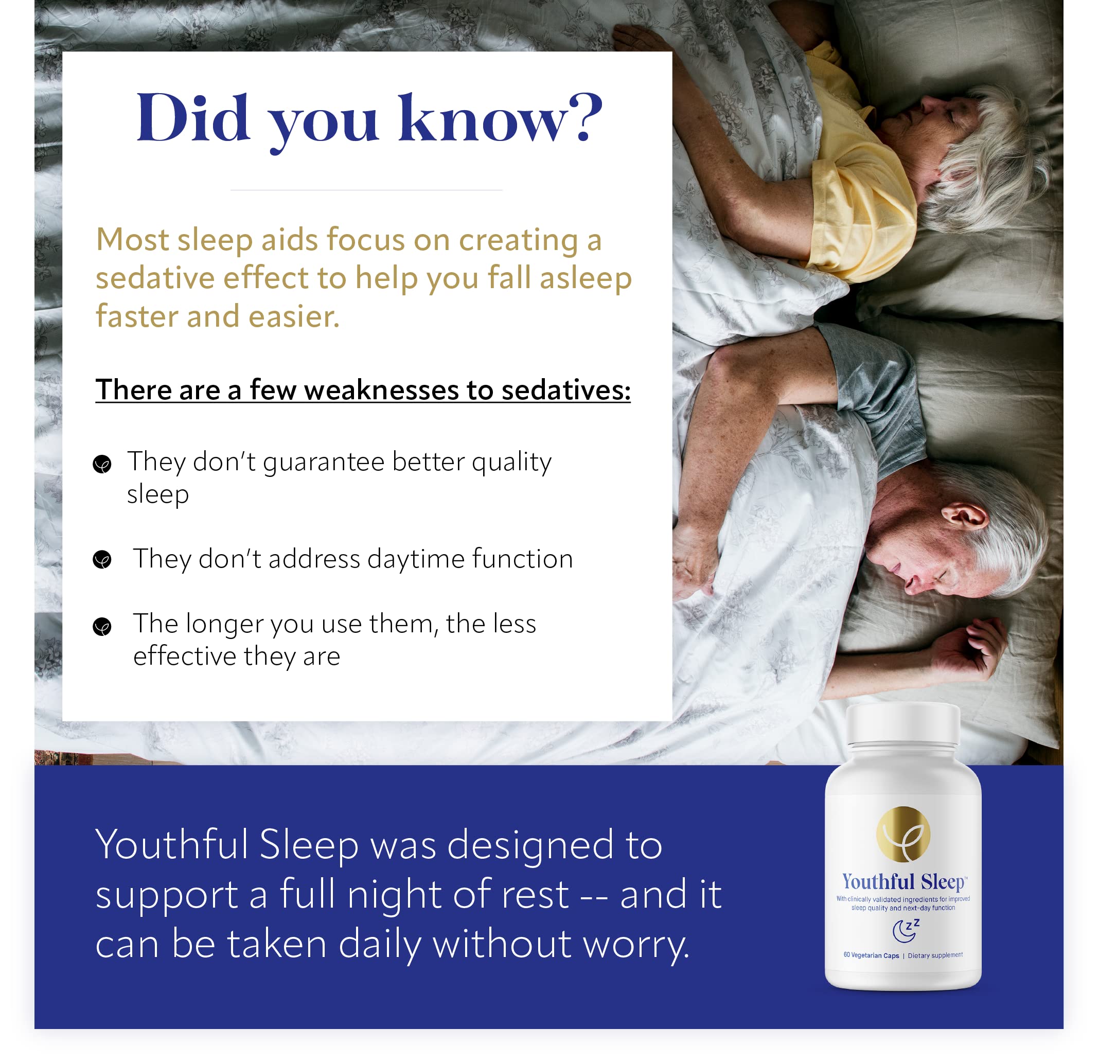 The Youthful Company Youthful Sleep Supplement side view showing capsule details