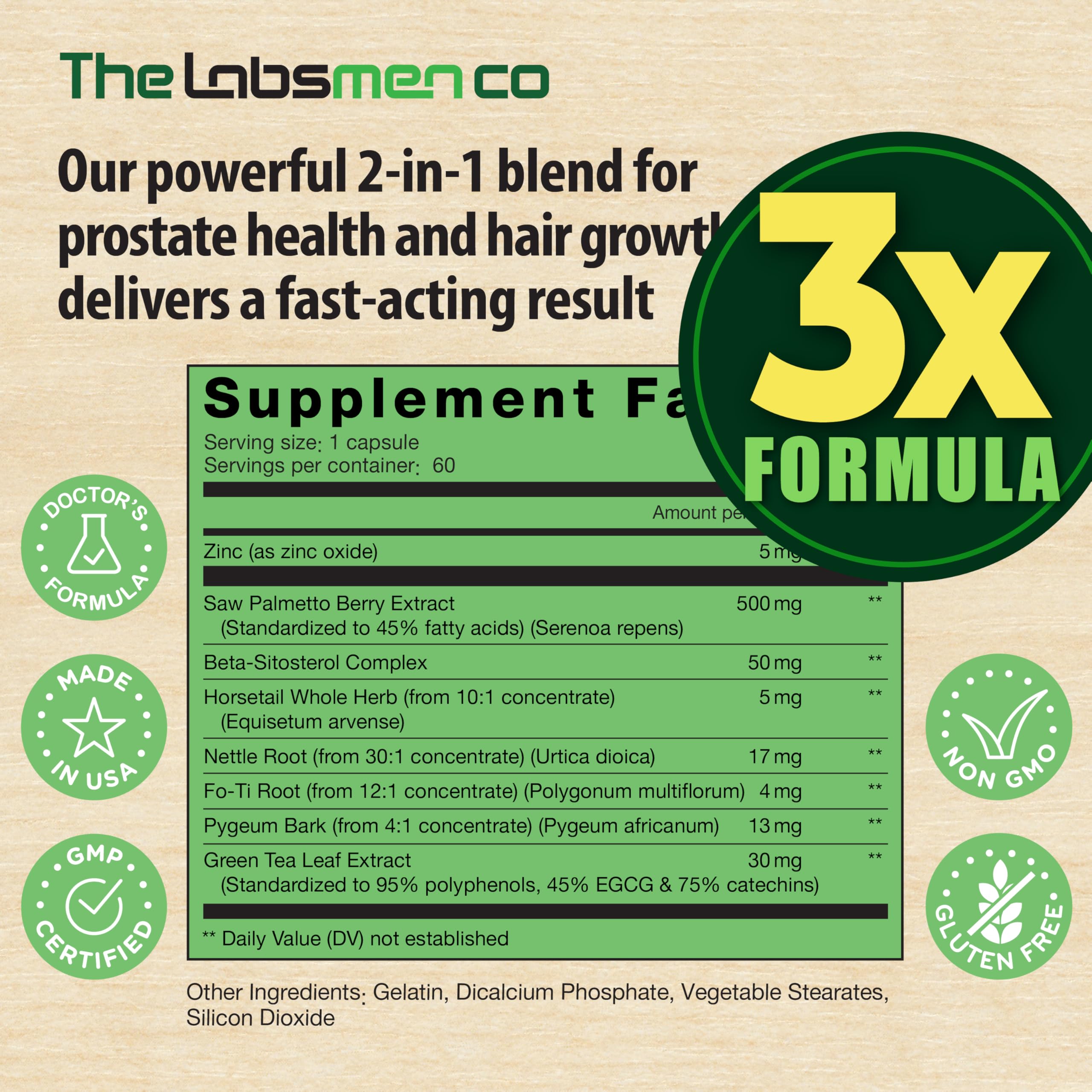 THELABSMENCO Saw Palmetto capsules with ingredients