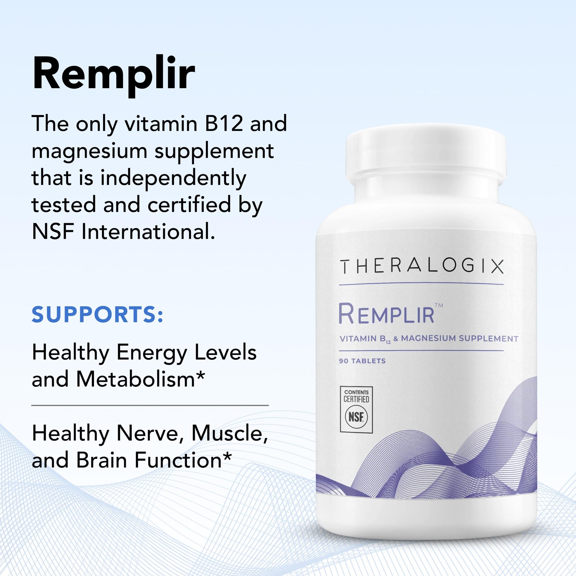 Theralogix Remplir Magnesium Supplement capsules in a hand