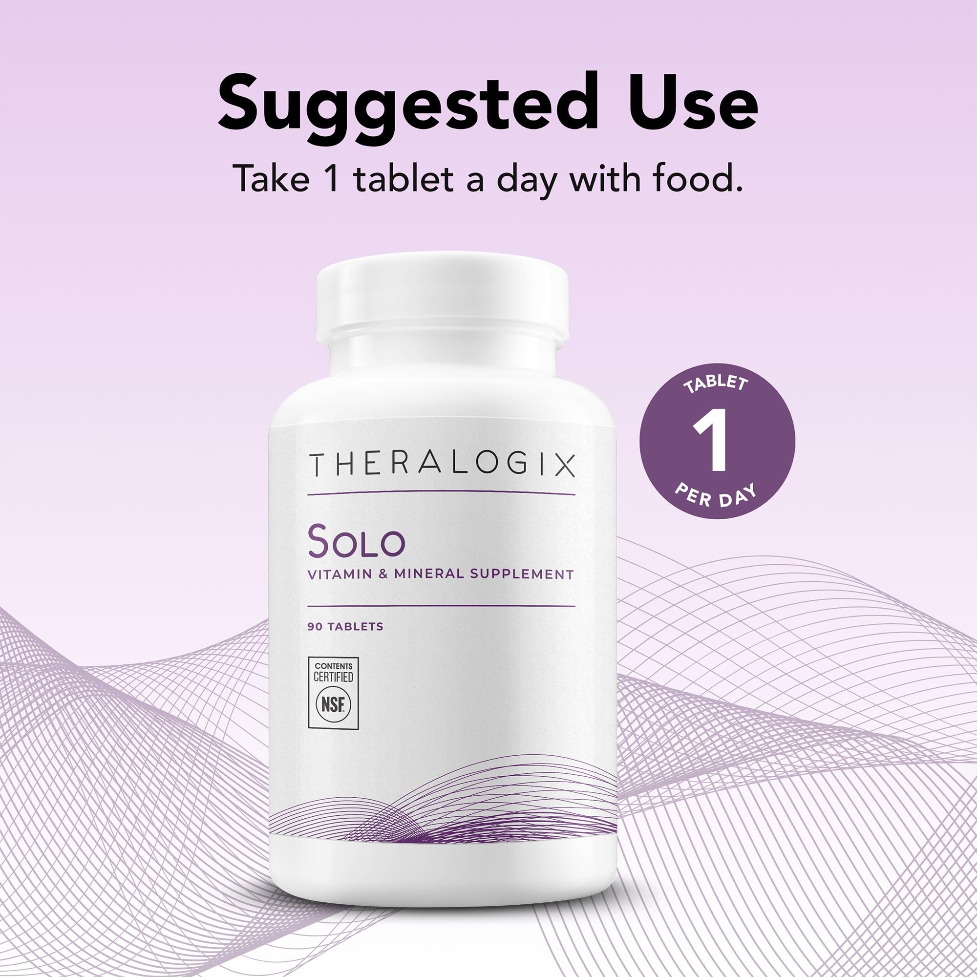 Theralogix Solo Multivitamin and Mineral Supplement capsules on a wooden surface