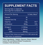 TheraSuva Fish Oil Supplement back view with ingredients
